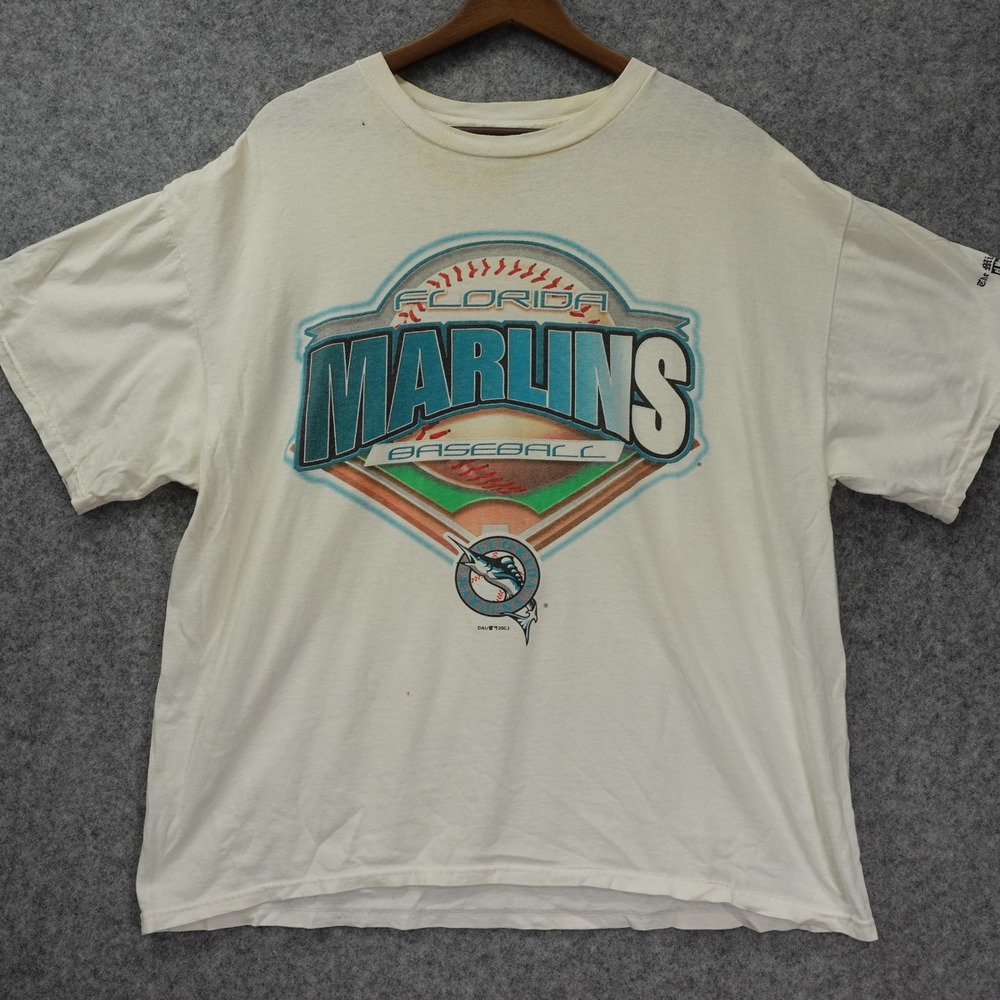 2003 Florida Marlins Vintage T Shirt XL MLB Miami Herald World Series Y2K Grunge